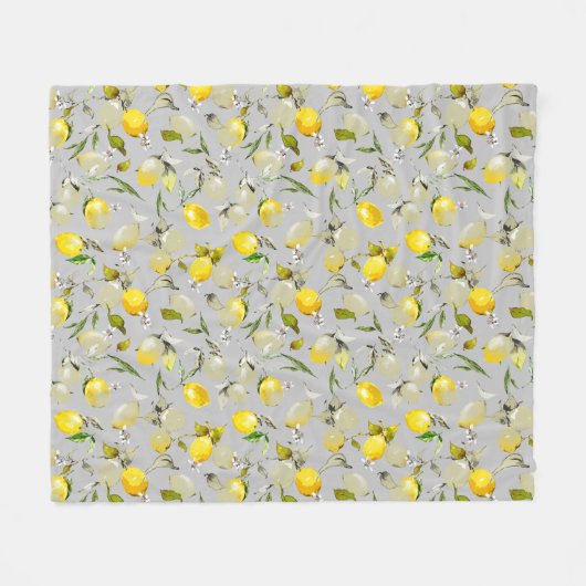 Waterverf citroenen 19 fleece deken (Voorkant (Horizontaal))