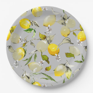 Waterverf citroenen 19 papieren bordje