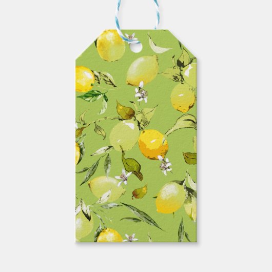 Waterverf citroenen 22 cadeaulabel (Voorkant)