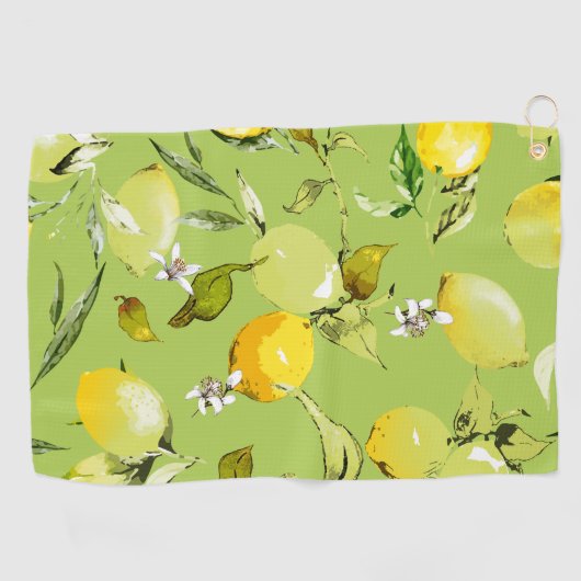 Waterverf citroenen 23 golfhanddoek (Horizontaal)