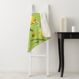 Waterverf citroenen 23 sherpa deken