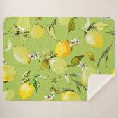 Waterverf citroenen 23 sherpa deken (Voorkant (horizontaal))