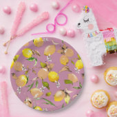 Waterverf citroenen 25 papieren bordje (Feest)