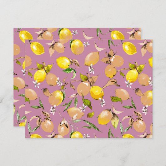 Waterverf citroenen 25 save the date (Voorkant / Achterkant)