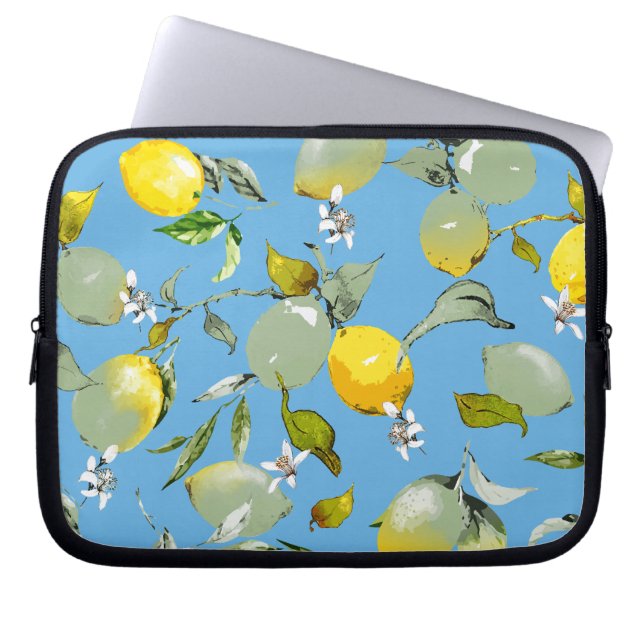 Waterverf citroenen 26 laptop sleeve (Voorkant)
