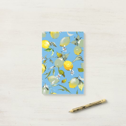 Waterverf citroenen 26 post-it® notes (Op bureau)