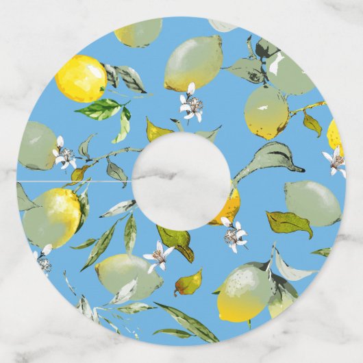 Waterverf citroenen 26 wijnglaslabel (Achterkant)