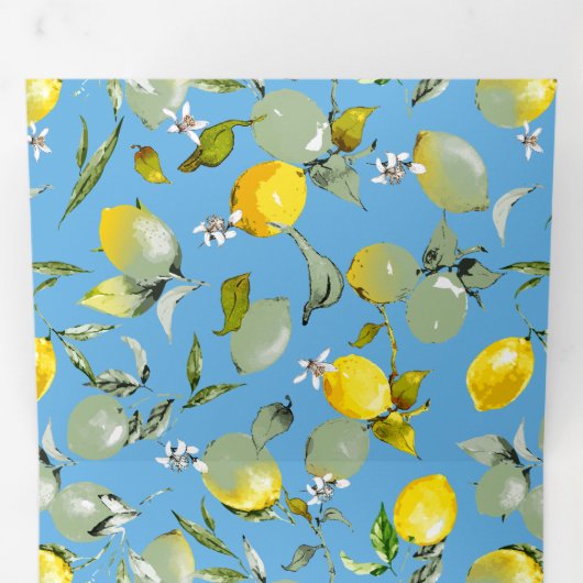 Waterverf citroenen 27 drieluik aankondiging (Binnenzijde eerst)