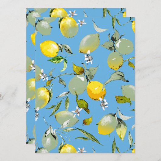 Waterverf citroenen 27 save the date (Voorkant / Achterkant)