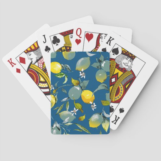 Waterverf citroenen 28 pokerkaarten (Achterkant)