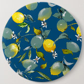 Waterverf citroenen 28 ronde button 6,0 cm (Voorkant)