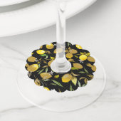 Waterverf citroenen 30 wijnglaslabel (Dichtbij)