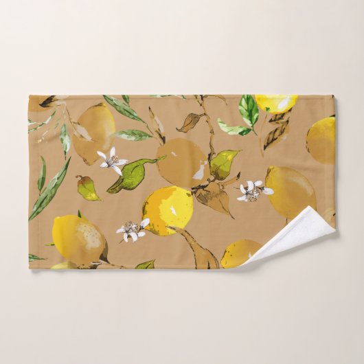 Waterverf citroenen 33 bad handdoek (Handdoek)