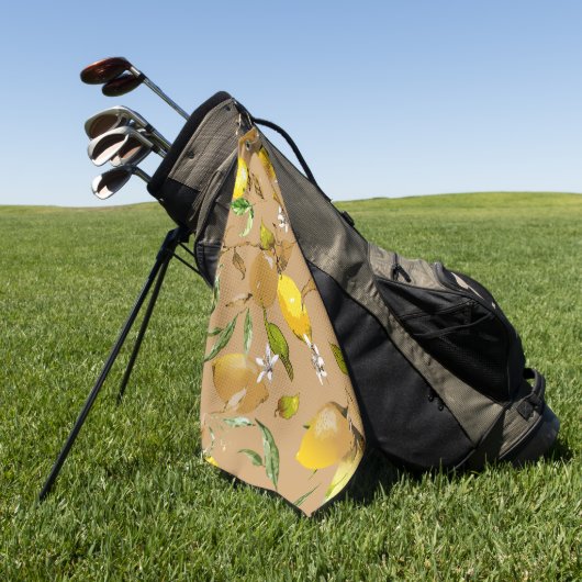 Waterverf citroenen 33 golfhanddoek (Groen)