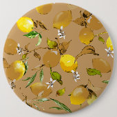 Waterverf citroenen 33 ronde button 6,0 cm (Voorkant)