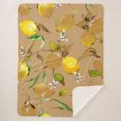 Waterverf citroenen 33 sherpa deken (Voorkant)