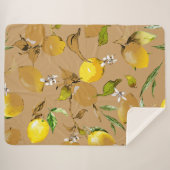 Waterverf citroenen 33 sherpa deken (Voorkant (horizontaal))