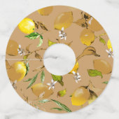 Waterverf citroenen 33 wijnglaslabel (Voorkant)