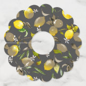 Waterverf citroenen 34 wijnglaslabel (Voorkant)