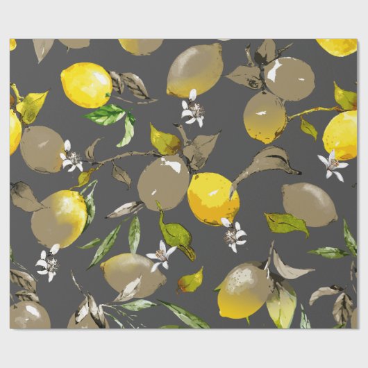 Waterverf citroenen 35 cadeaupapier (Vlak)