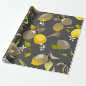 Waterverf citroenen 35 cadeaupapier (Uitgerold)