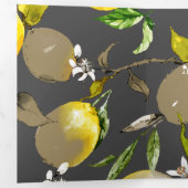 Waterverf citroenen 35 drieluik wenskaart (Binnenzijde eerst)