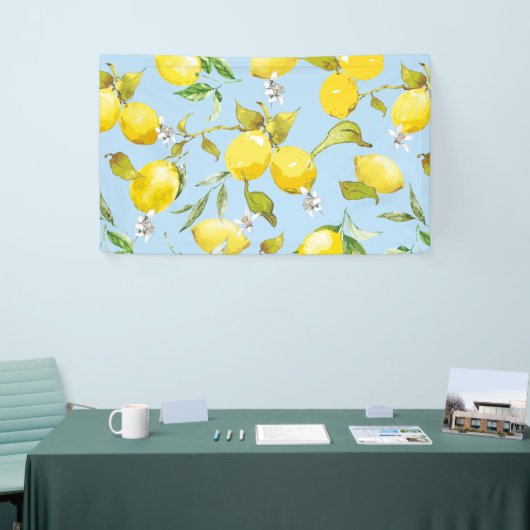 Waterverf citroenen 4 spandoek (Beurs)