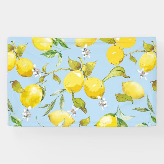 Waterverf citroenen 4 spandoek (Horizontaal)