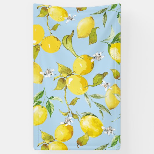 Waterverf citroenen 4 spandoek (Verticaal)