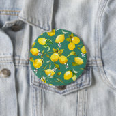 Waterverf citroenen 6 ronde button 4,0 cm (In situ)