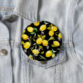Waterverf citroenen 7 ronde button 4,0 cm (In situ)