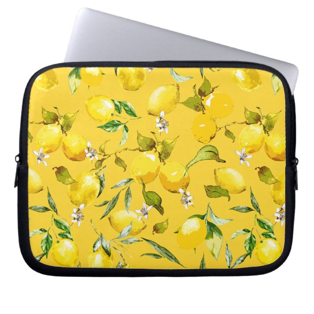 Waterverf citroenen 8 laptop sleeve (Voorkant)