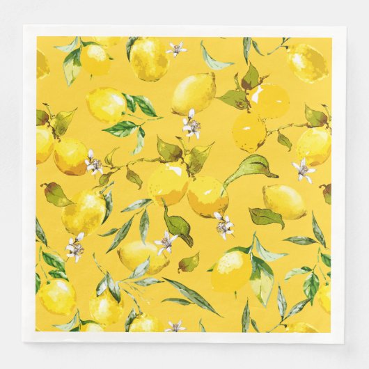 Waterverf citroenen 8 servet (Voorkant)