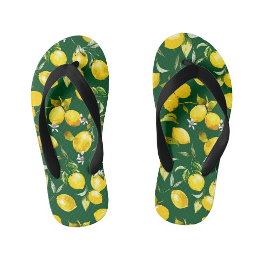 Waterverf citroenen 9 kinder teenslippers (Voetbed)
