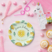 Waterverf citroenen aanpasbaar papieren bordje (Feest)