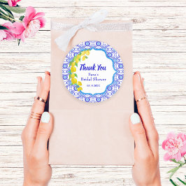 Waterverf citroenen Amalfi bruids bedankrondjes Ronde Sticker