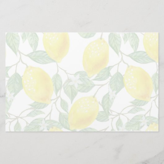 Waterverf Citroenen Artisan Zeep Product Wrap Pape Briefpapier (Achterkant)