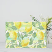 Waterverf Citroenen Artisan Zeep Product Wrap Pape Briefpapier (Staand voorkant)