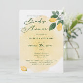 Waterverf Citroenen Baby Shower Kaart (Staand voorkant)