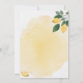 Waterverf Citroenen Baby Shower Kaart (Achterkant)