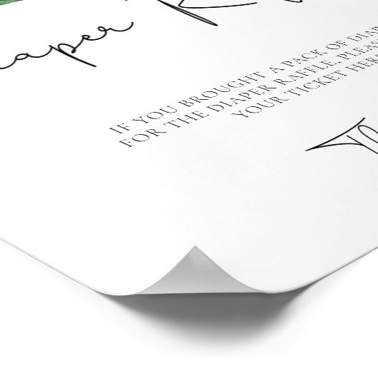 Waterverf citroenen baby shower Luier raffle Poster (Hoek)