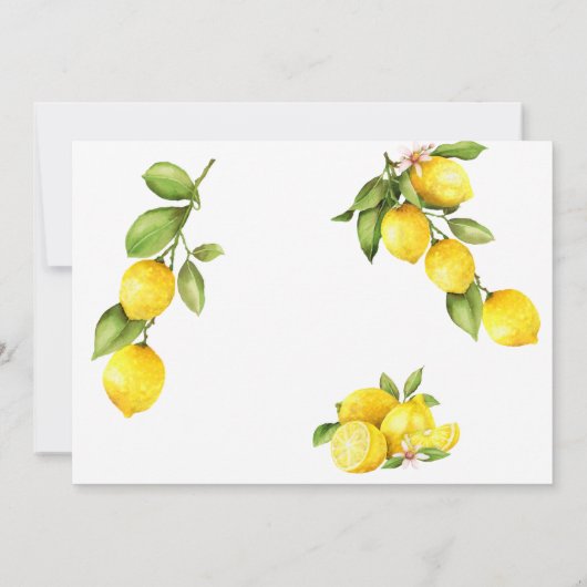 Waterverf citroenen Bewaar de Datum Typografie Save The Date (Achterkant)