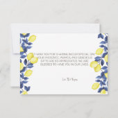 Waterverf Citroenen Blauw Mediterraan Bedankkaart (Achterkant)