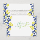 Waterverf Citroenen Blauw Mediterraan Bedankkaart (Voorkant / Achterkant)
