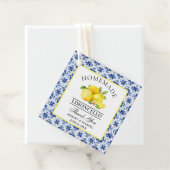 Waterverf Citroenen Blauwe Tegel Limoncello Bedank Bedankjes Labels (In situ)