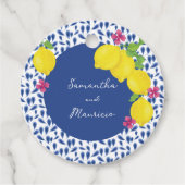 WATERVERF CITROENEN BLAUWE TEGELS BEDANKJES LABELS (Voorkant)