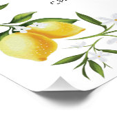 waterverf citroenen bloemenbruiloft gedenkteken perfect poster (Hoek)