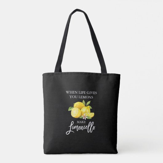 Waterverf Citroenen Borstel Script Limoncello Zwar Tote Bag (Achterkant)