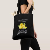 Waterverf Citroenen Borstel Script Limoncello Zwar Tote Bag (Dichtbij)