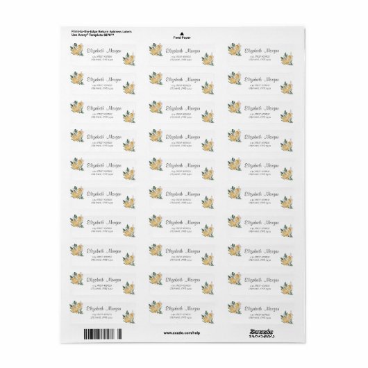 Waterverf Citroenen Botanisch Etiket (Full Sheet)